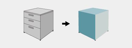 収納家具や機器などの目隠しとして利用